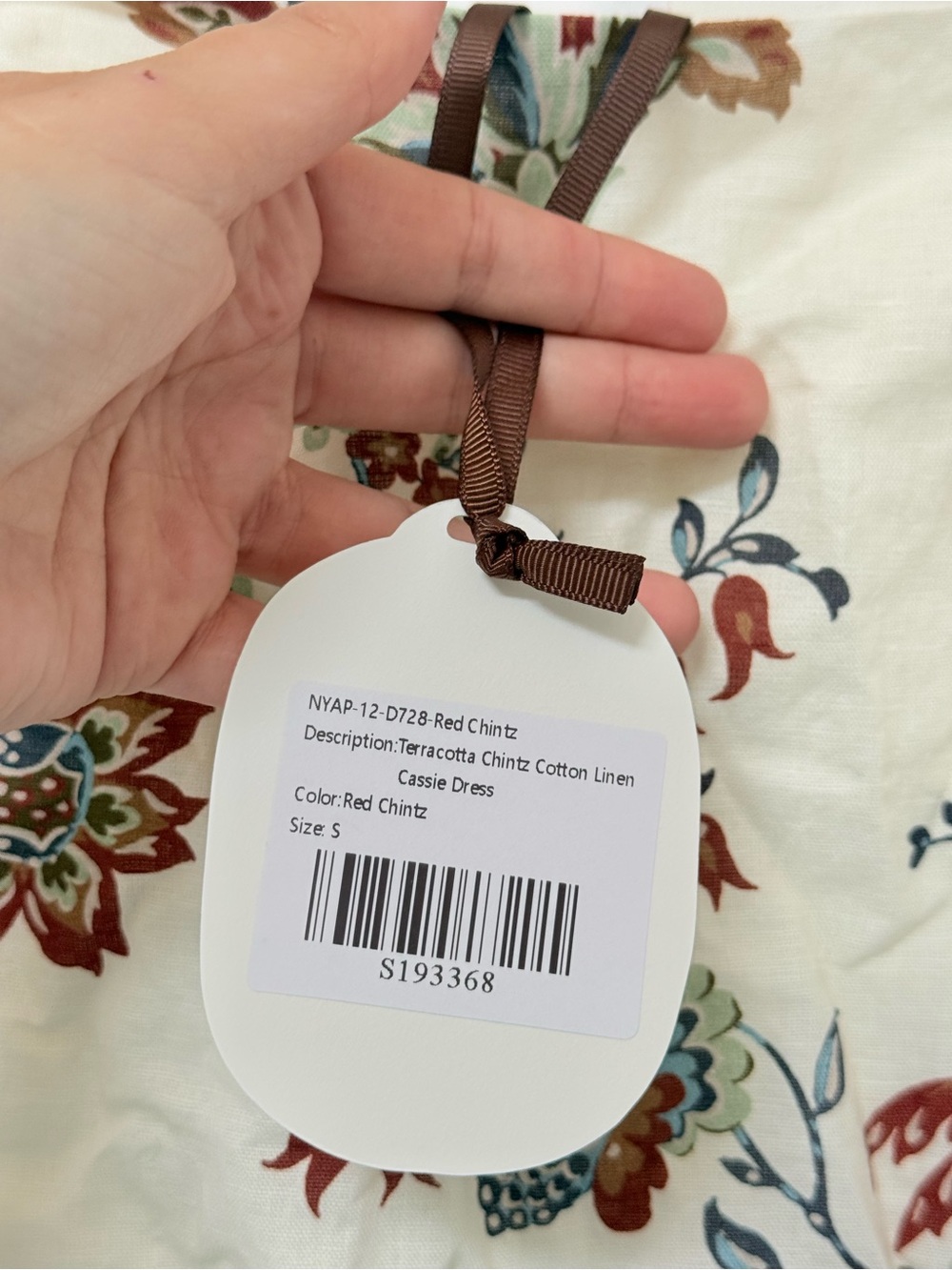 TUCKERNUCK X STUDIO MCGEE Terracotta Chintz Cotton Linen Cassie Dress - Picture 4 of 5